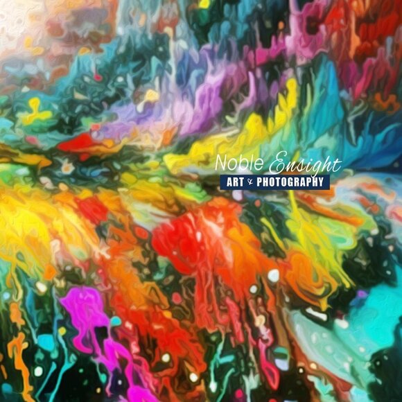 16x20 Unique Paint Splatter‎ Watercolor Oil Painting Fantasy Art Poster - Picture 4 of 7